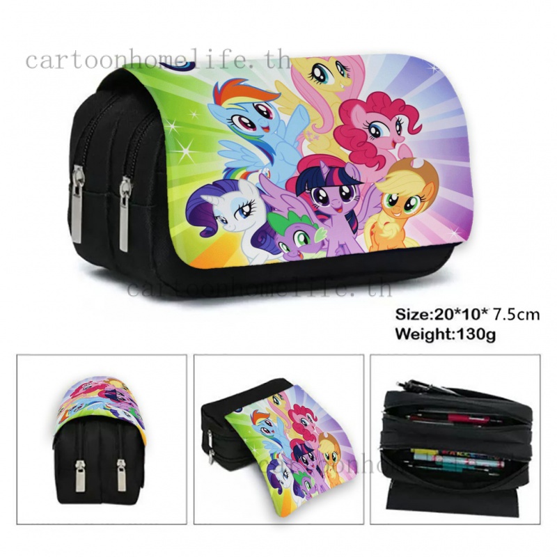 กระเป๋าดินสอ-my-little-pony-พร้อมกระเป๋าคู่-และซิป