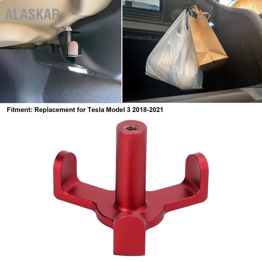 alaskar-ภายในด้านหลังกระเป๋าร้านขายของชำตะขออลูมิเนียมอัลลอยด์สำหรับ-tesla-รุ่น-3-2018-2021