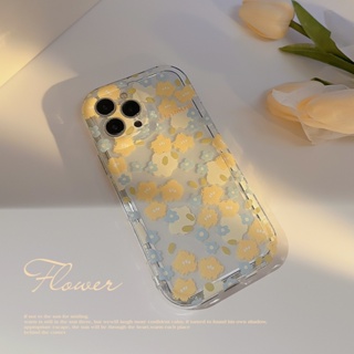 เคสซิลิโคน tpu ลายดอกไม้สีเหลือง ขนาดเล็ก สําหรับ iphone case 11 12 13 14 pro max plus