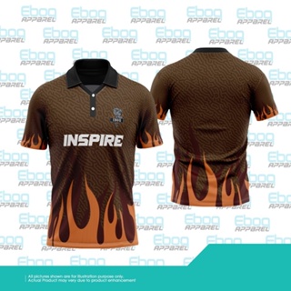 เสื้อยืดไมโครไฟเบอร์ ขนาดใหญ่ พิมพ์ลาย Inspire 03 RETRO COLLAR Sublimation AE Baju Eboq สไตล์เรโทร