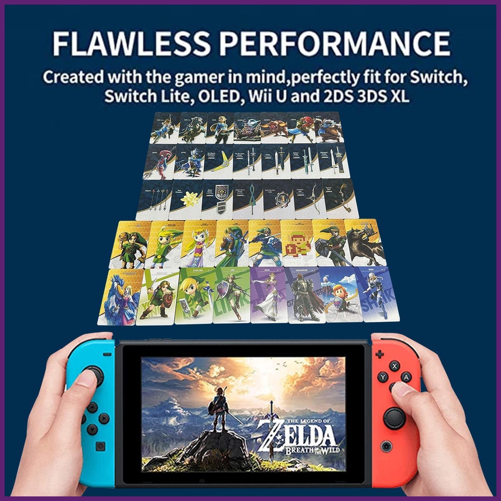 the-legend-of-zelda-breath-of-the-wild-tears-of-the-kingdom-swords-of-heaven-equipment-crossover-nfc-card-36pcs-for-ns-switch