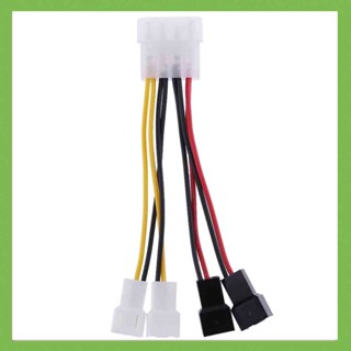 Molex 4-Pin เป็น 3-Pin พัดลม สายไฟ อะแดปเตอร์เชื่อมต่อ 12v*2 / 5v*2 1 ชิ้น