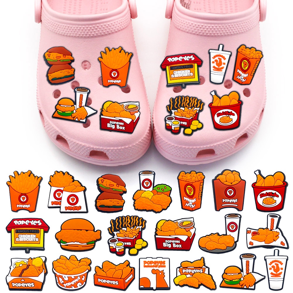 อุปกรณ์เสริม-จี้การ์ตูน-cola-food-jibitz-crocs-popeyes-fries-jibbits-แฮมเบอร์เกอร์-ไก่ทอด-สําหรับผู้หญิง