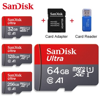 Sandisk การ์ดหน่วยความจํา Micro SD/TF 16GB 32GB 64GB 128GB 256GB 512GB Class10 64g 32g 128g ความเร็วสูง Mini SDXC Card A1 สําหรับกล้องวงจรปิด MP4 MP3 ตรวจสอบ wifi กล้อง tachograph