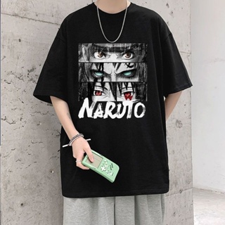 ผ้าฝ้ายแท้ Anime Naruto เสื้อยืดลายญี่ปุ่นผู้ชาย อนิเมะเสื้อผู้ชาย Unisex