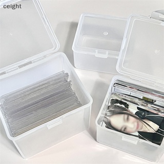[ceight] กล่องเก็บโฟโต้การ์ด สติกเกอร์ใส สไตล์เกาหลี สําหรับจัดเก็บบัตรไอดอล เครื่องเขียน TH