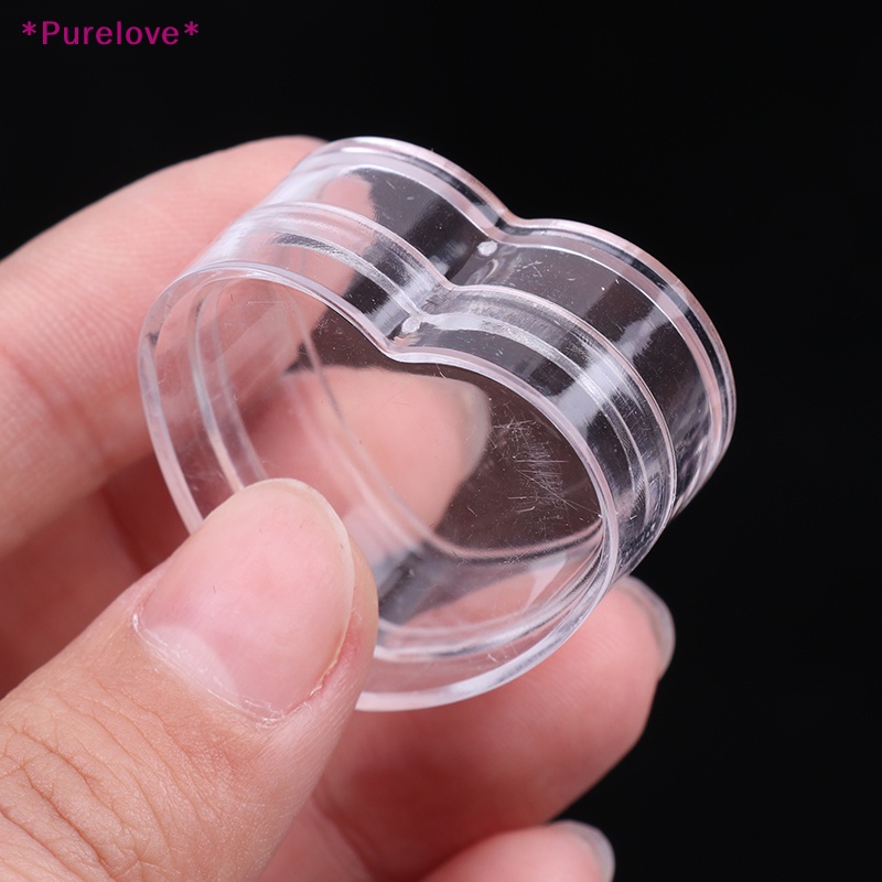 purelove-gt-กระปุกพลาสติกเปล่า-รูปหัวใจ-ขนาดเล็ก-สําหรับใส่ครีม-10-ชิ้น
