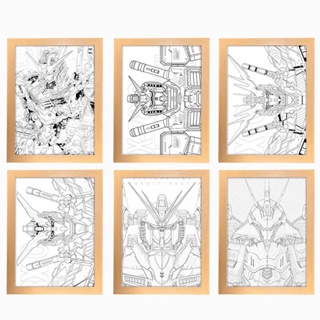 โคมไฟหัวเตียง โคมไฟมินิมอล Mobile Suit Gundam light drawing anime line sketch luminous drawing creative bedside night light ของขวัญวันเกิด