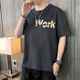 เสื้อยืดแขนสั้นลําลอง ผ้าเรยอน แบบบาง พิมพ์ลายตัวอักษร แฟชั่นฤดูร้อน สําหรับผู้ชาย 2023