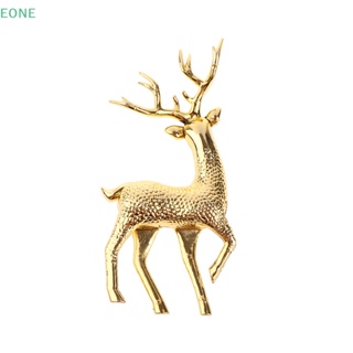 Eone ท็อปเปอร์พลาสติก รูปกวางเอลก์คริสต์มาส สีทอง สําหรับตกแต่งเค้ก ขนมหวาน 1 ชิ้น