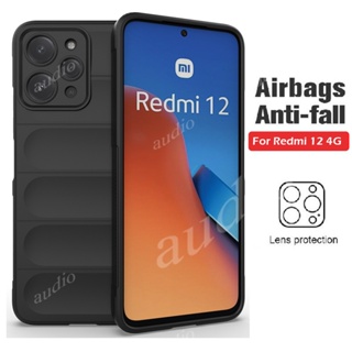 เคสโทรศัพท์ซิลิโคน TPU แบบนิ่ม ผิวด้าน ทรงสี่เหลี่ยม ยืดหยุ่น สําหรับ Xiaomi redmi 12 4G Redmi12 2023 Redmy redmi 12