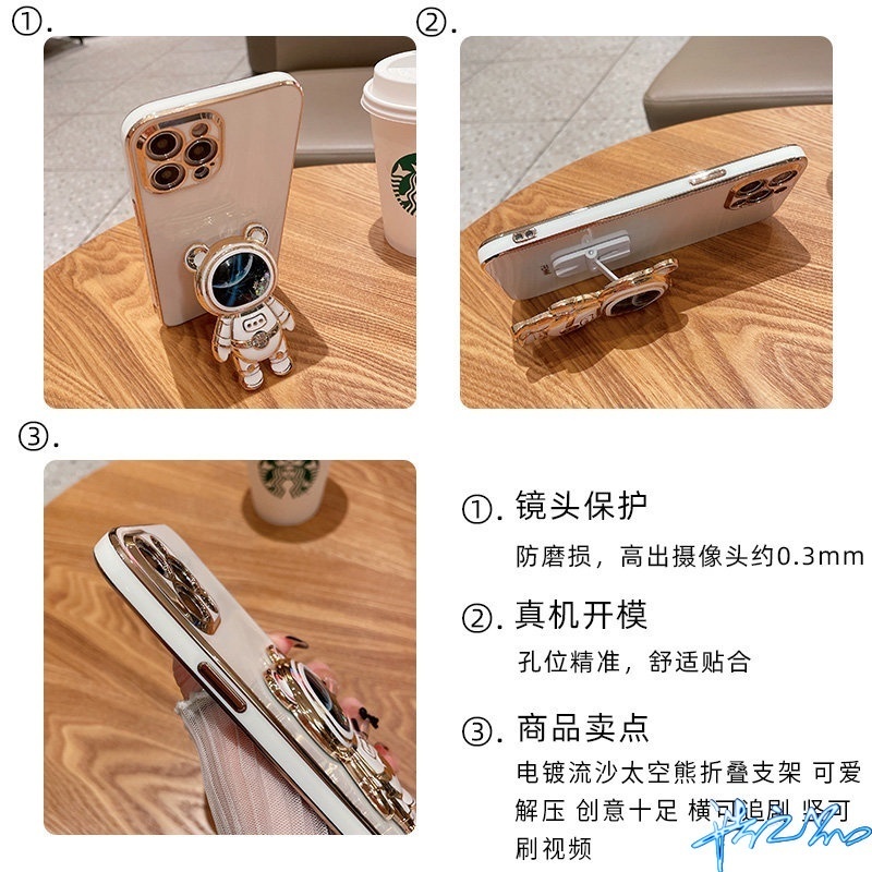 เคส-oppo-a17k-เคสโทรศัพท์มือถือ-ลายนักบินอวกาศ-3d-มีทรายไหล-หรูหรา-สําหรับ