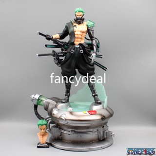 โมเดลฟิกเกอร์ PVC รูปปั้นอนิเมะ One Piece Cyberpunk Roronoa Zoro Head ขนาด 40 ซม. ของเล่นสําหรับเด็ก