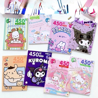 SANRIO สติกเกอร์ ลายการ์ตูน Hello Kitty น่ารัก สไตล์ญี่ปุ่น สําหรับตกแต่งสมุดบัญชีมือ จํานวน 450 ชิ้น