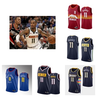 Denver Nuggets #11 Monte Morris สื้อสเวตเตอร์ของเสื้อบาสเก็ตบอล NBA Jersey