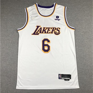 เสื้อกีฬาแขนสั้น คอกลม ลายทีม NBA Los Angeles Lakers Jersey สีขาว 542383