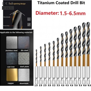 ⭐24H SHIPING ⭐Drill Bit 1.5-6.5mm 1/4 Hex Shank 6.35mm Shank Replacement Twist Drill