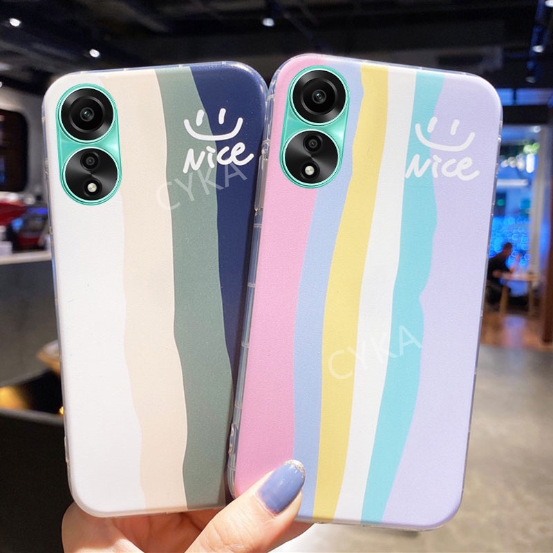 พร้อมส่ง-เคสโทรศัพท์มือถือนิ่ม-กันกระแทก-ไล่โทนสีรุ้ง-สําหรับ-oppo-a78-4g-5g-a38-a18-a18-4g-a38-4g