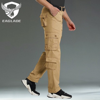 Eaglade กางเกงคาร์โก้ ลําลอง สําหรับผู้ชาย สีกากี S8