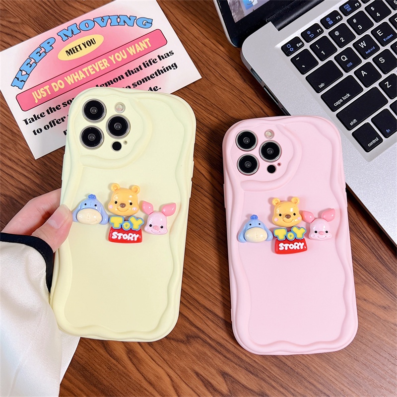 เคสโทรศัพท์มือถือ-ลายหมี-และหมู-สีครีม-สําหรับ-samsung-s21-s22-s23-plus-ultar