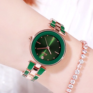 นาฬิกาข้อมือ กันน้ํา สีเขียว แบบเรียบง่าย แฟชั่นทันสมัย สไตล์เกาหลี สําหรับผู้หญิง และนักเรียน