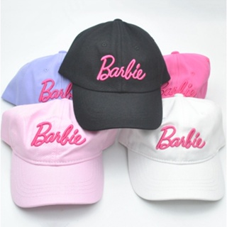 หมวกเบสบอล Barbie Hardtop ในเวอร์ชั่นเกาหลีน่ารักปักหมวกแก๊ปปีกโค้ง