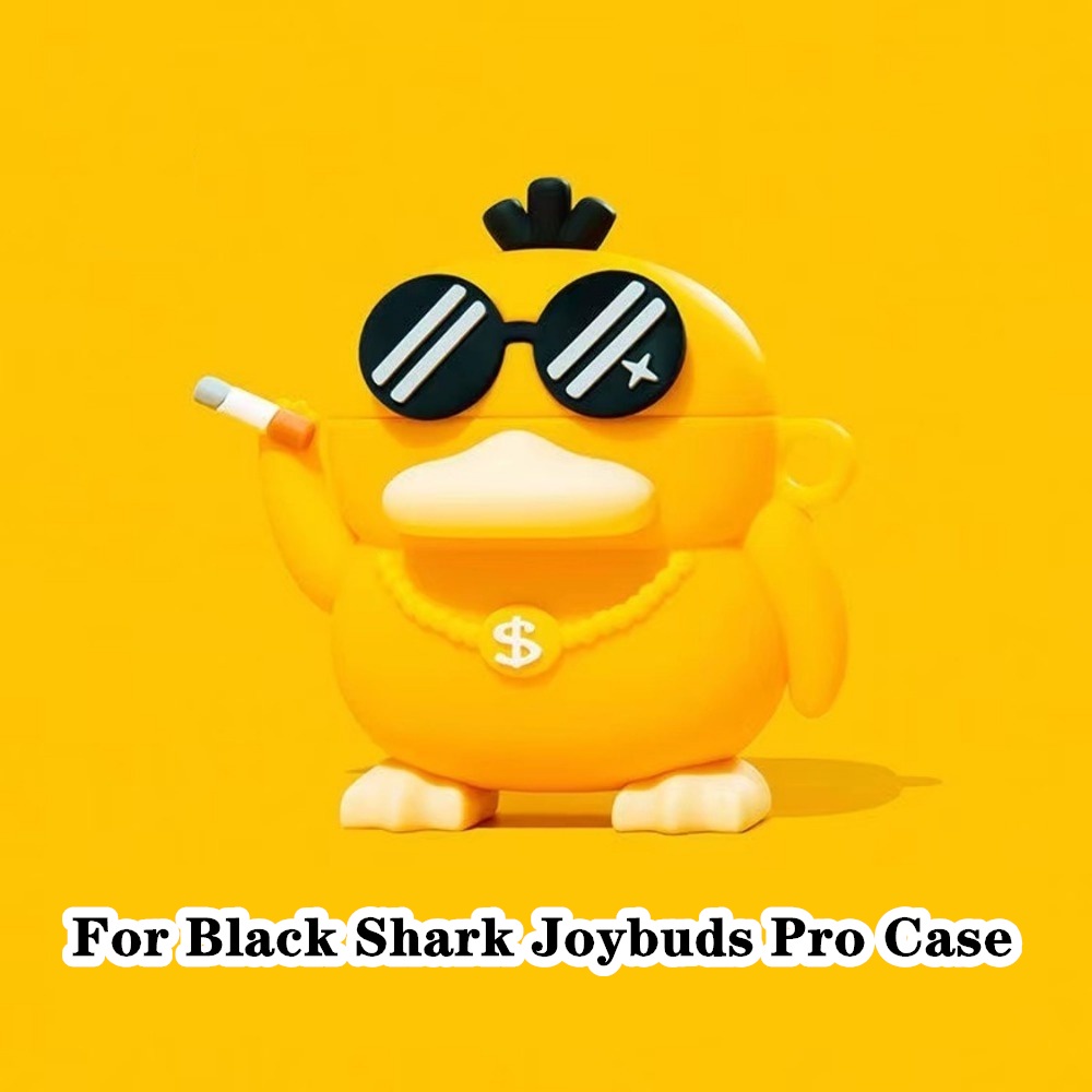 คุณภาพสูง-เคสหูฟัง-แบบนิ่ม-ลายการ์ตูนฉลาม-สีดํา-สําหรับ-black-shark-joybuds-pro