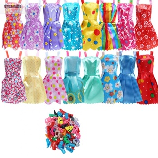 【DREAMLIFE】20 Pcs Doll Clothes and Shoes Dress Slip Dresses Clothes Gown Skirt Accessories
