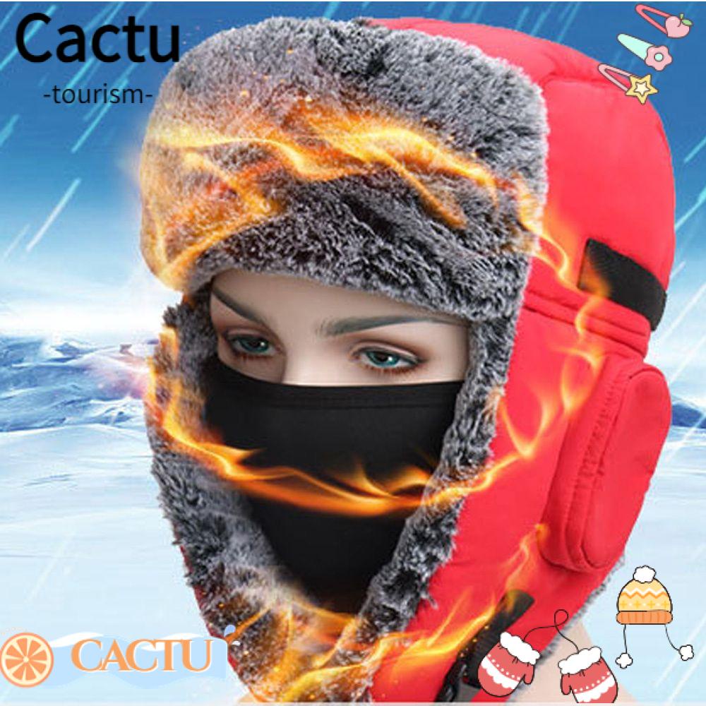 cactu-หมวกกันลม-ขนเฟอร์เทียม-กันหิมะ-อบอุ่น-สําหรับเล่นสกี-ฤดูหนาว