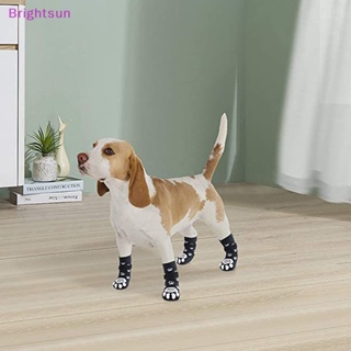 Brightsun ถุงเท้า กันน้ํา กันลื่น ขนาดเล็ก สําหรับสัตว์เลี้ยง สุนัข แมว 4 ชิ้น