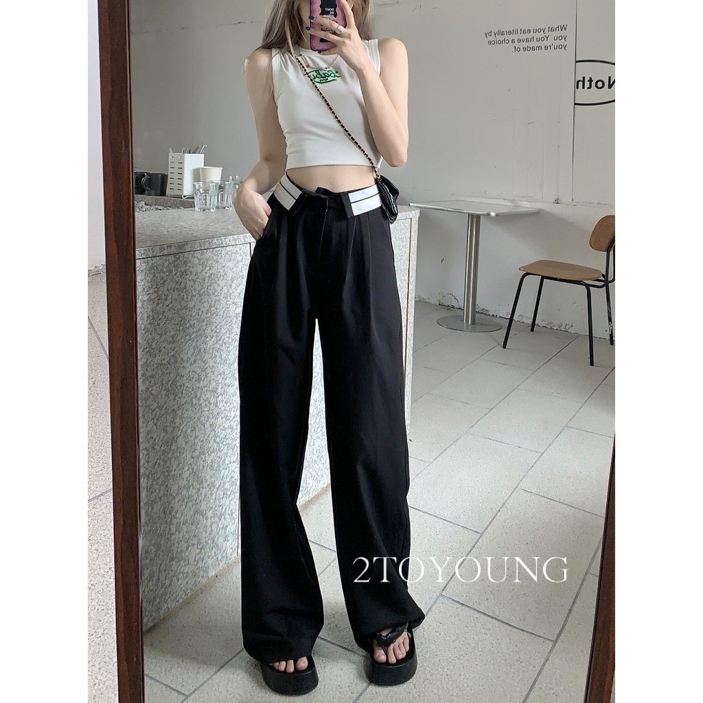 2toyoung-กางเกงขายาว-คาร์โก้-กางเกง-เชือกอเมริกันคลาสิค-cargo-pants-2023-new-ag081023