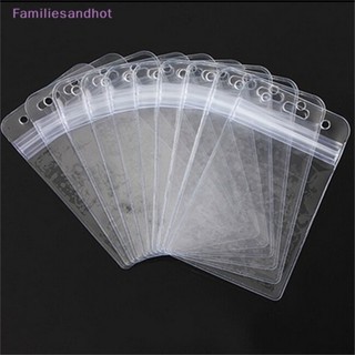 Familiesandhot&gt; 10 ชิ้น พลาสติกใส แนวตั้ง กันน้ํา ป้ายชื่อ ซิป ID ผู้ถือบัตร ขายดี ใหม่