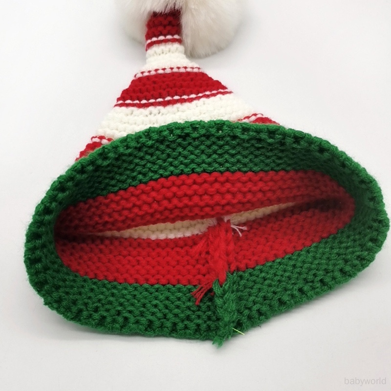 หมวกบีนนี่-ผ้าถัก-ลายทาง-ให้ความอบอุ่น-คริสต์มาส-สําหรับเด็ก