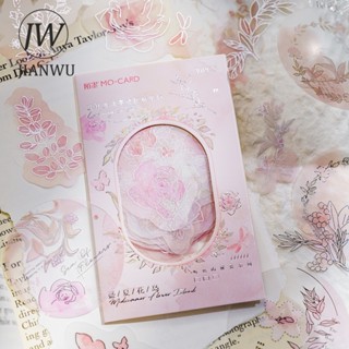 Jianwu แผ่นสติกเกอร์ ลาย Listen To The Secret of Flowers Series สีเงิน สําหรับตกแต่งสมุด DIY 30 แผ่น