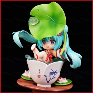 โมเดลตุ๊กตาฟิกเกอร์ Hatsune Miku Action Figure Lotus Leaf and Chinese Umbrella ของเล่นสําหรับเด็ก