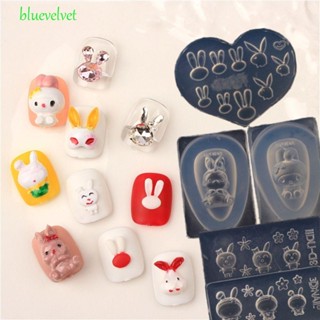 Bluevelvet แม่พิมพ์ซิลิโคน รูปกระต่าย สไตล์ญี่ปุ่น สําหรับตกแต่งเล็บ DIY