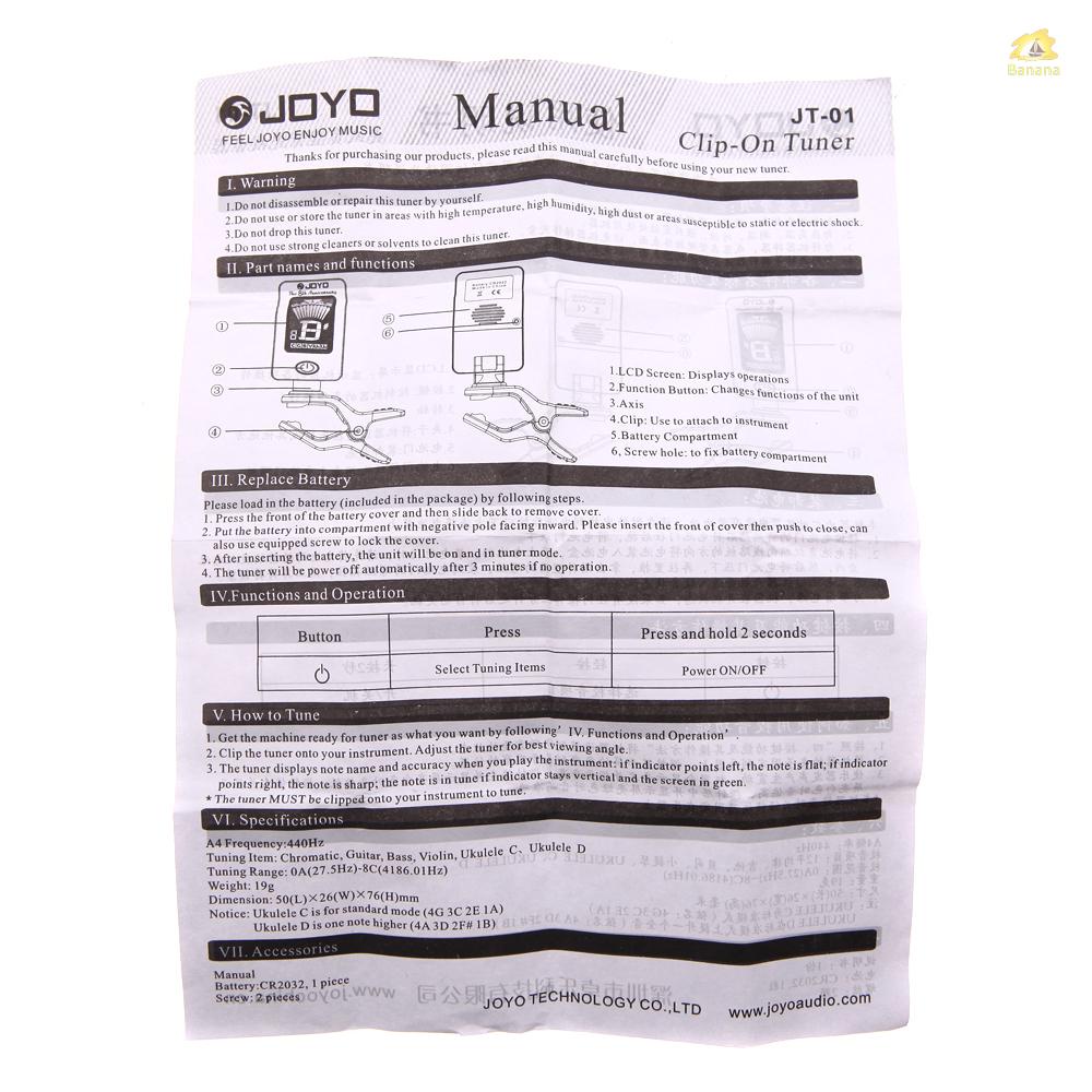 banana-pie-joyo-jt-01-จูนเนอร์ดิจิตอล-หน้าจอ-lcd-ขนาดเล็ก-สําหรับกีตาร์-เบส-ไวโอลิน-อูคูเลเล่