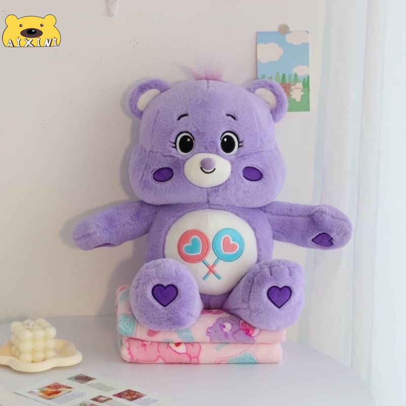 2in1-care-bear-หมอนผ้าห่ม-ตุ๊กตาหมีแคร์แบร์-ตุ๊กตาหมีแคร์แบร์-สีรุ้ง-45-65-ซม-ของเล่นสําหรับเด็ก-ของขวัญคริสต์มาส