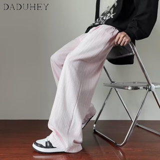 DaDuHey🔥 Mens Fashion High Street Vibe Baggy Straight Pants 2023 Summer Draped Casual Pants
