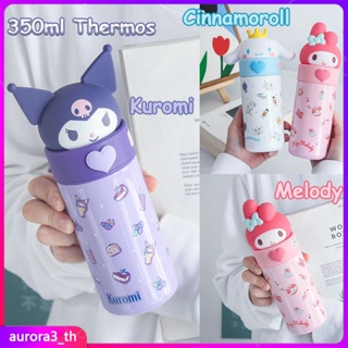 【พร้อมส่ง】 350ml Kawaii Sanrios Kuromi Cinnamonroll My Melody Kitty Cartoon Kids 304 Stainless Steel Thermos Ice Water Bottle Festival Gift
