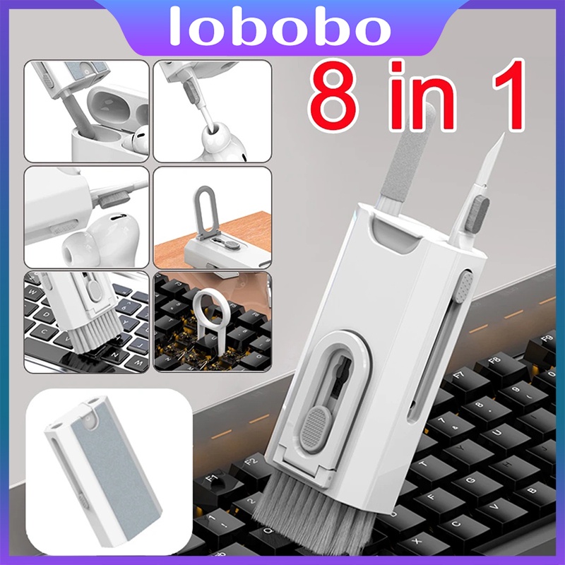 ภาพหน้าปกสินค้า8in1 ชุดแปรงทําความสะอาดคีย์บอร์ด หูฟังทำความสะอาดหน้าจอโทรศัพท์มือถือสเปรย์เครื่องมือทำความสะอาดแป้นพิมพ์ จากร้าน lbobobo บน Shopee