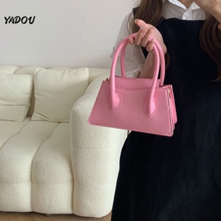 YADOU กระเป๋าสะพายไหล่ สีชมพู ใหม่ สไตล์เกาหลี Ins สไตล์ แฟชั่นเรียบง่าย มือถืออเนกประสงค์ กระเป๋าสี่เหลี่ยมเล็ก