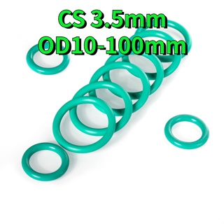 [WDY] แหวนโอริงยางฟลูออรีน FKM ทรงกลม ขนาด 10~95 มม. x Cs3.5 มม. สีเขียว