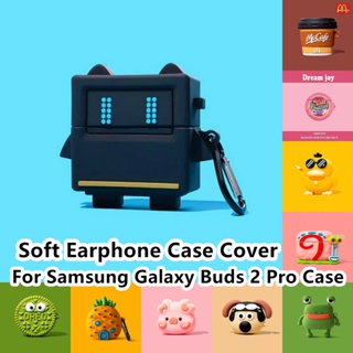 【จัดส่งด่วน】เคสหูฟัง แบบนิ่ม ลายการ์ตูนสับปะรด สําหรับ Samsung Galaxy Buds 2 Pro 2 Pro