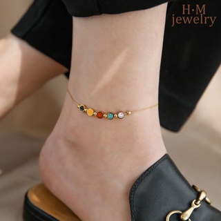 2023 New Colorful Smiley Anklet Light Luxury Refined Grace High Sense Ornament
