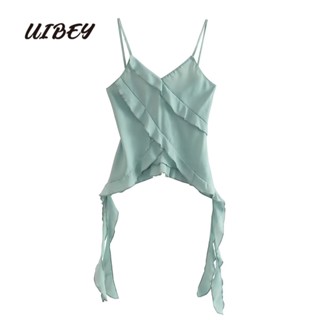 Uibey ขายส่ง เสื้อคอวี แต่งระบาย Peplum 8451