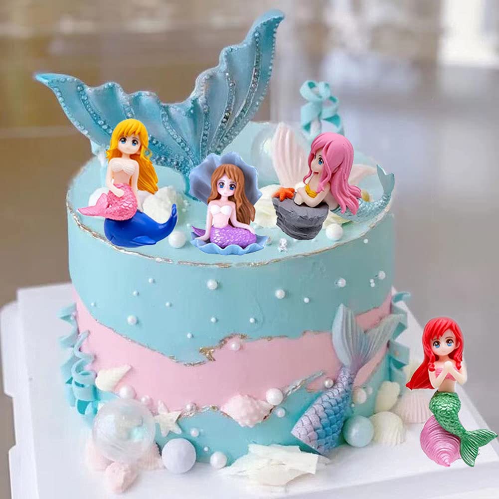 ท็อปเปอร์เค้กนางเงือก-ตุ๊กตานางเงือกน่ารัก-4-ชิ้น-ฟิกเกอร์ตุ๊กตานางเงือก-เค้กวันเกิด-คัพเค้ก-ตกแต่งท็อปเปอร์-สําหรับเด็กสาว-เจ้าหญิงนางเงือก-ภายใต้ธีมทะเล-วันเกิดเด็กทารก-ฝักบัว