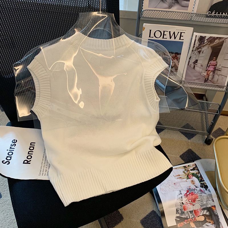 ช่างปักผ้าปักผ้าปักสีขาว-ออกแบบเสื้อกั๊กให้สาว-ๆ-น้อยคนรุ่นเล็ก-2023-คอลเล็กชั่นใหม่ในฤดูร้อน-2023-เสื้อแขนกุด-ผอมบาง