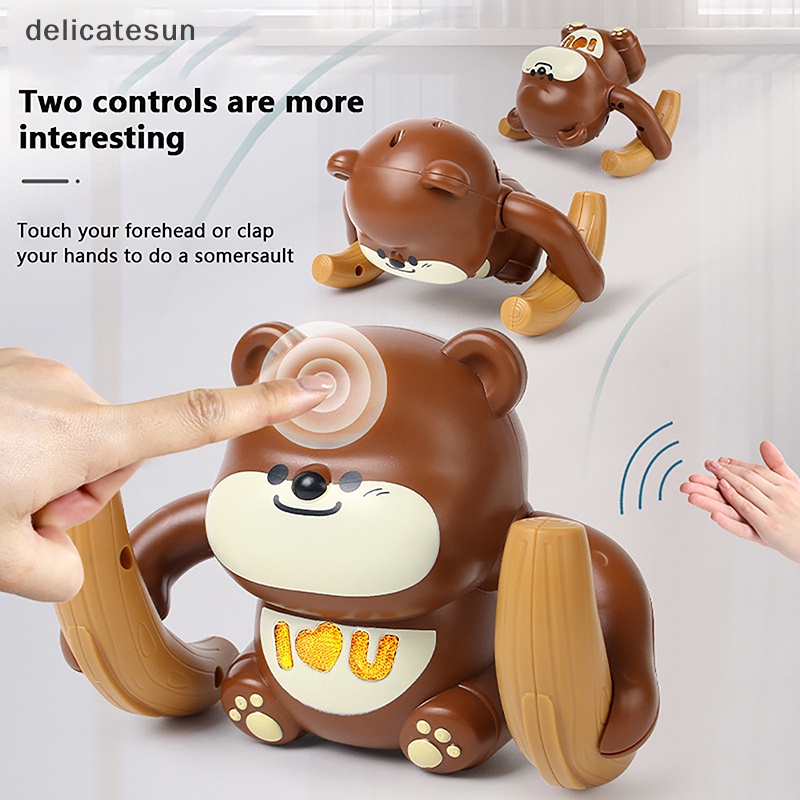 delicatesun-ของเล่นเด็กไฟฟ้าตลกควบคุมด้วยเสียงม้วนเหนือลิงของเล่นควบคุมเสียงของเล่นดี