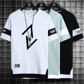 เสื้อยืด คอกลม สีขาว แฟชั่นฤดูร้อน สําหรับผู้ชาย M-3XL 2023